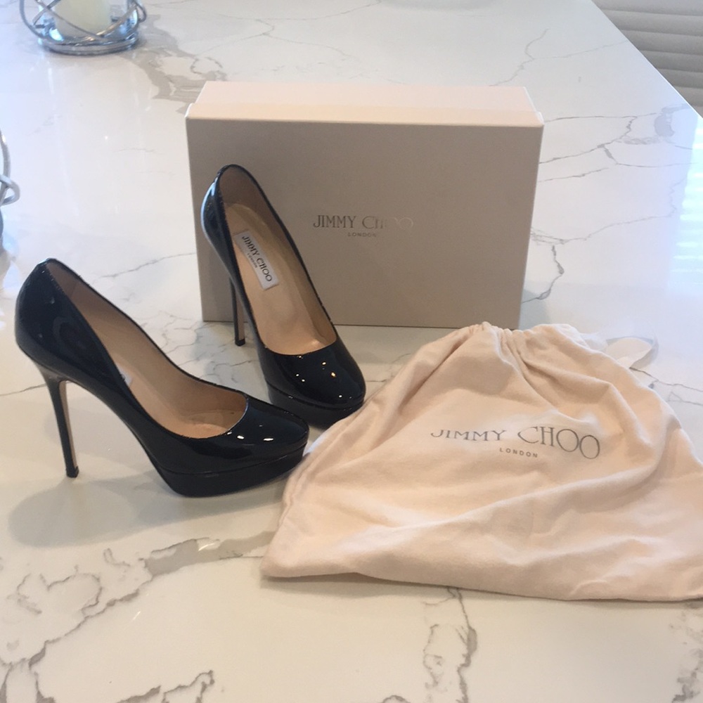 Jimmy Choo patent leather black pumps